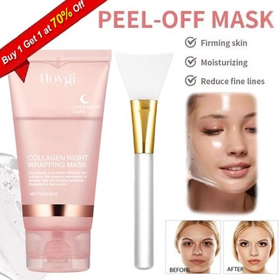 Collagen Overnight Wrapping Mask + Brush, KOREAN GLASS SKIN Elasticity Hydration
