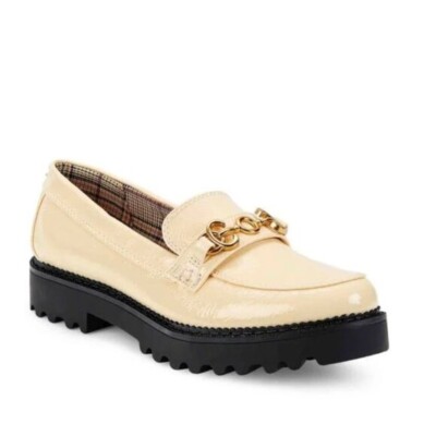 NEW Women $90 CIRCUS BY SAM EDELMAN Deana Lug Sole Bit Loafers Color:  EGGSHELL