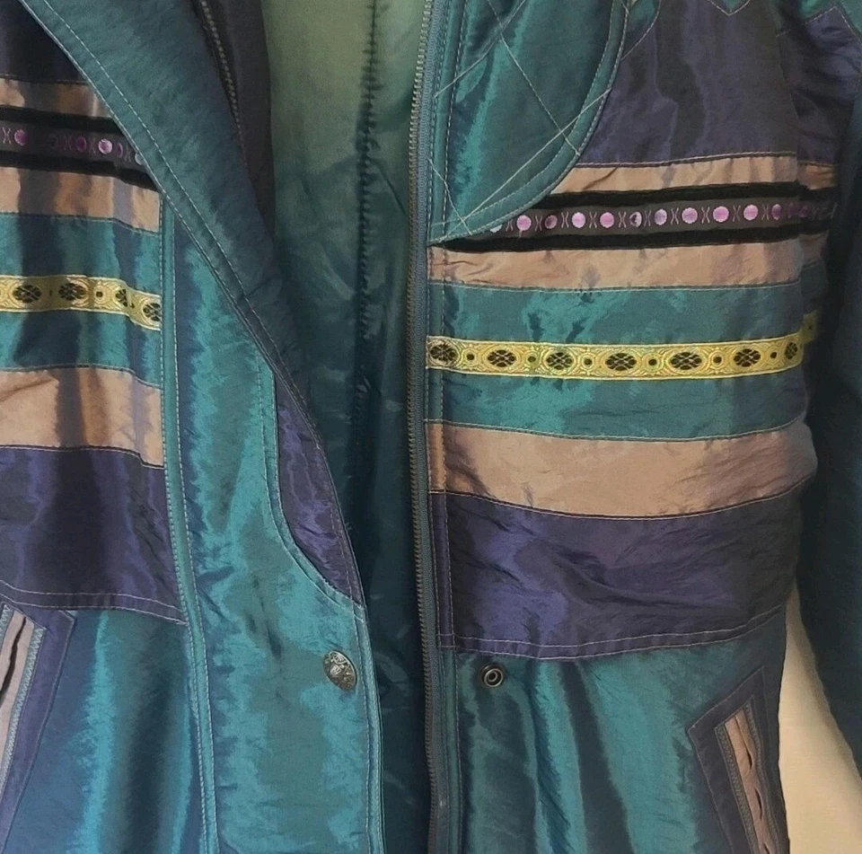 Vintage Rothschild Girls Winter Coat Hood Water Resistant Sz X Large Green - Image 2 of 4