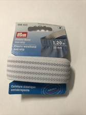 3,83&euro;/m Prym Gummibund rutschfest 25mm, wei&szlig; 1,2m 996403