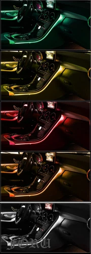 64 Color Air Vent LED Ambient Light Set For 2015-2019 Mercedes-Benz C Class W205 - Foto 15 di 17
