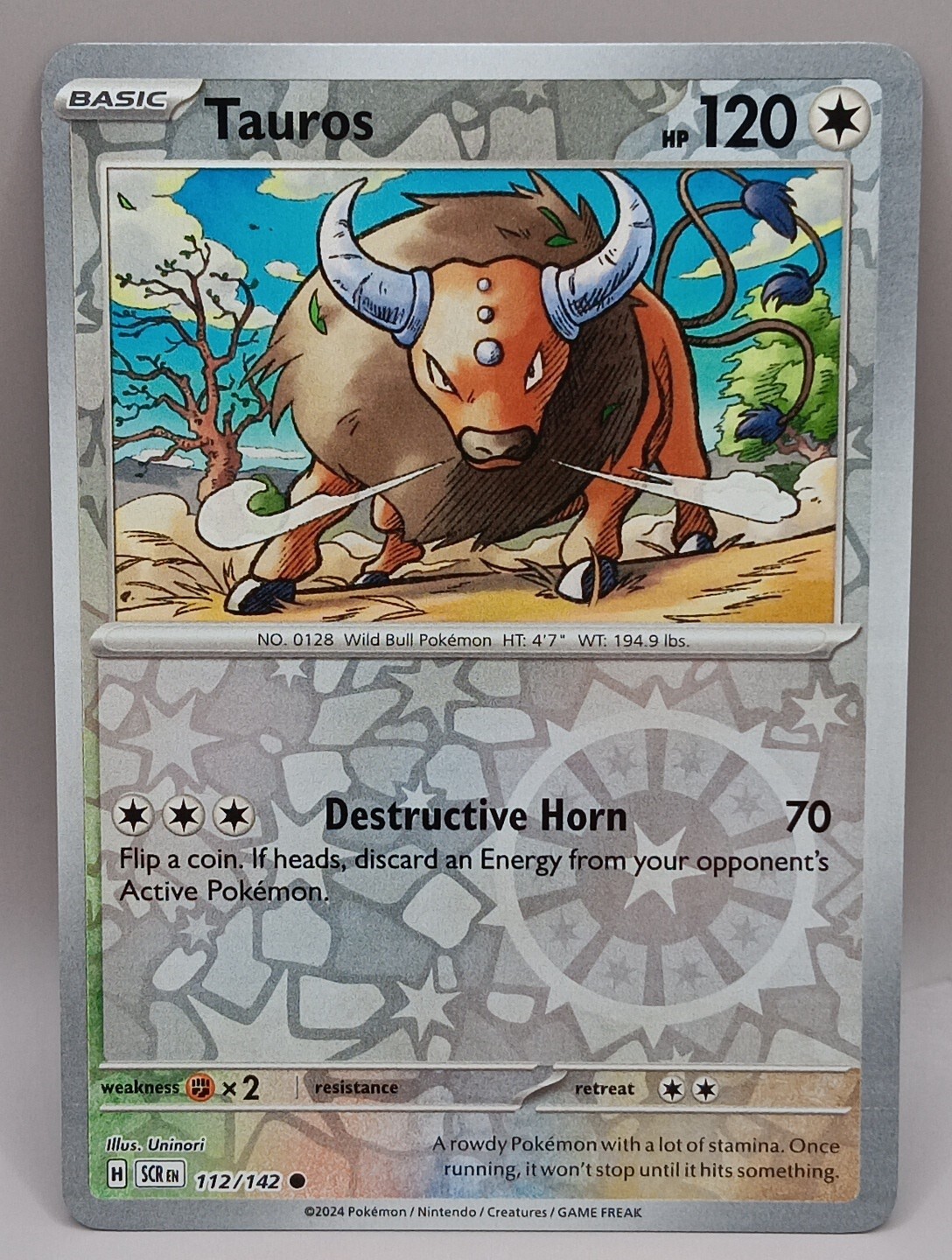 Pokémon TCG: Tauros - 112/142 - Reverse Holo - Stellar Crown - NM