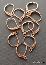 Brass Leverback Brass Earring Finding Antique Copper DuroPlate 16x10mm Pk 10 