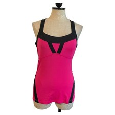 Tank Top Yoga Built In Bra RACERBACK Pink Black sz M Back Pocket Woman s
