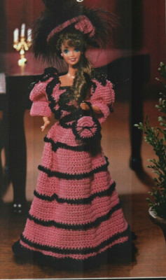 BROADWAY BELLE DRESS PURSE & HAT FASHION DOLL CROCHET PATTERN INSTRUCTIONS
