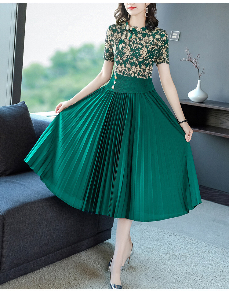 mid calf pleated dresses