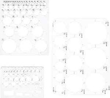 3 pcs Circle Template, Plastic Round Stencils Clear Circle Measuring Templates