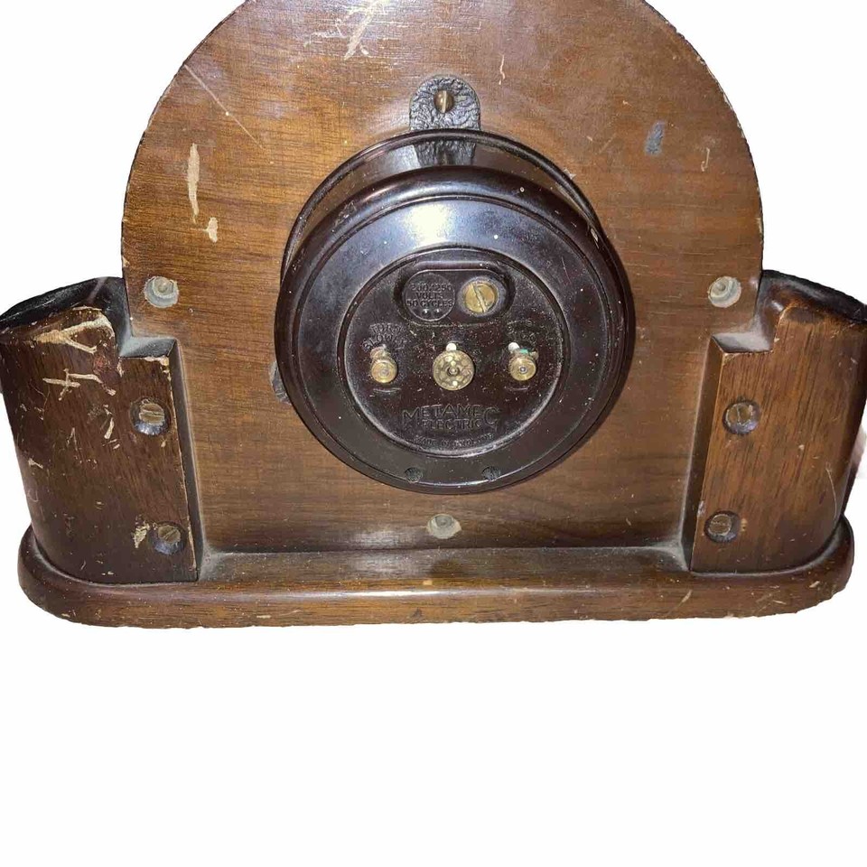 VINTAGE 27cm Metamec Mantel Clock Retro Wooden Desk Clock Mid Century