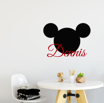 mickey mouse name wall decal