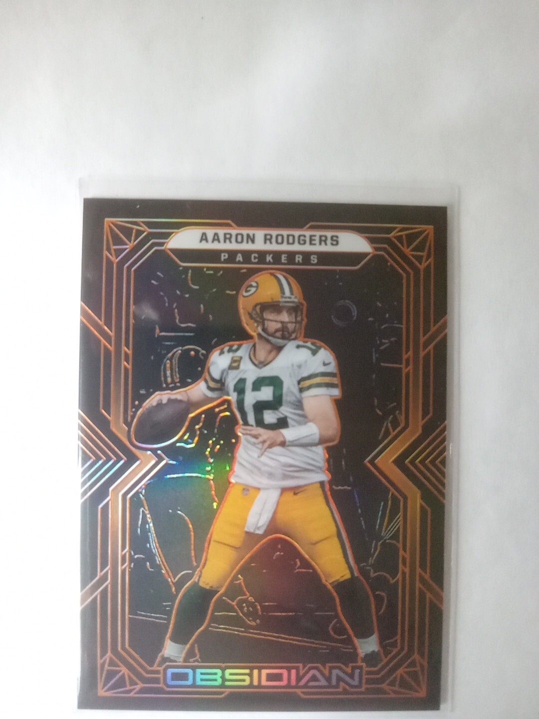 2022 Panini Obsidian Electric Etch Orange Aaron Rodgers #42 serial #08/75 SP