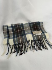 JAMES PRINGLE WEAVERS Blue Dress Stewart Plaid 100 New WoolScarf 51  X 11  X
