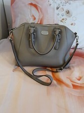 Michael Kors Ciara Large Saffiano Top Zip Satchel Handbag - Taupe