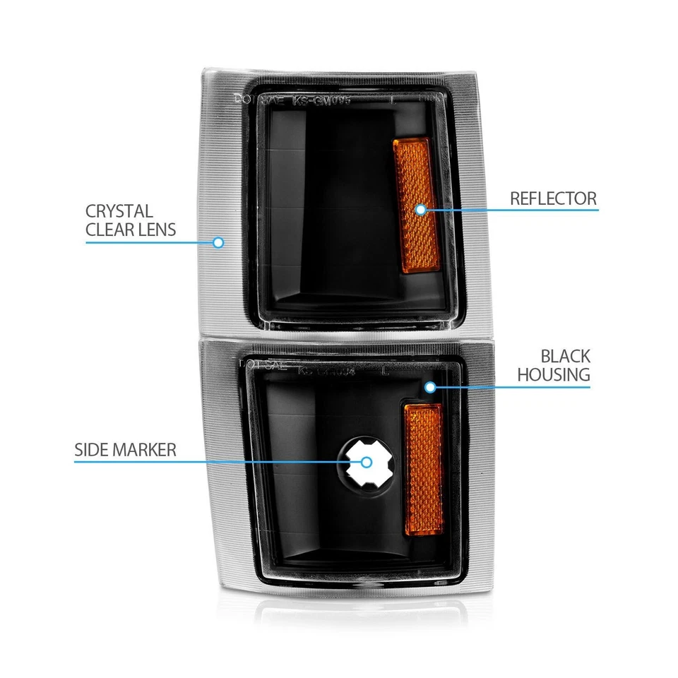 94-98 Chevy Full Size C10 Suburban Tahoe C/K 1500 2500 Parking Corner Lights New - Image 3 of 3