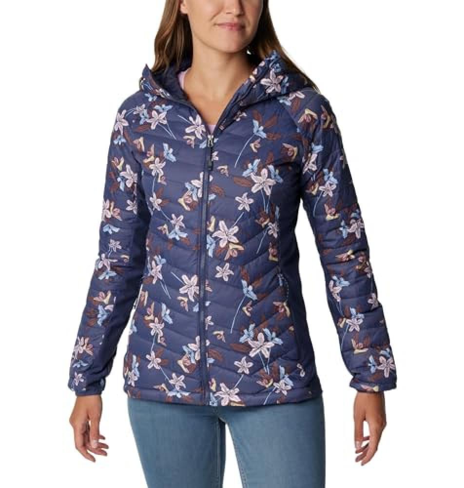 (TG. M) Columbia Powder Pass Hooded Jacket, Chaqueta acolchada con capucha Donna