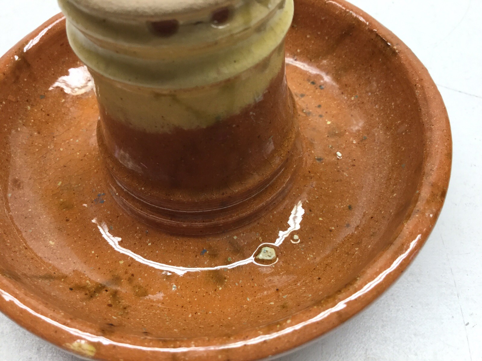 Greenfield Village Pottery Redware Glazed Candle Holder eBay