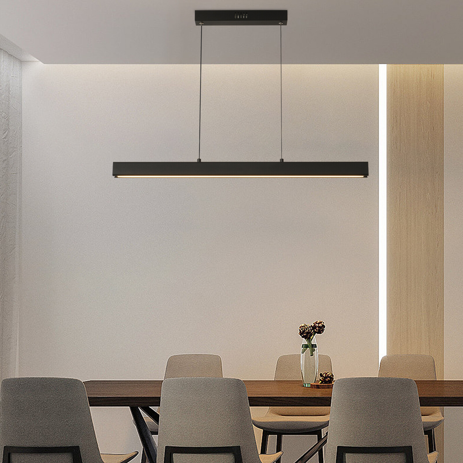 Modern Island LED Linear Pendant Light Fixture Home Dimmable Lamp with Remote US