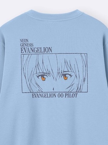 GU x EVANGELION Sweat Pullover Ayanami Rei M Japan NEW - Picture 2 of 9