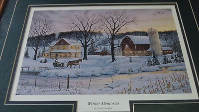 Framed & Matted-Winter Memories by Terry Doughty Print-  Nice Item