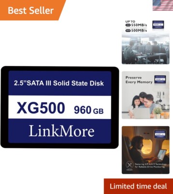 High-Speed 960GB Internal SSD - 2.5 Inch SATA III Drive for Laptop & Desktop