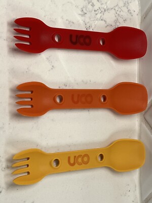 UCO F-SP-UT-3PK CLASSIC Classic Serrated Edge 7'' Camping Utility Spork 3 Pk