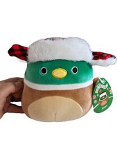 Squishmallow 7 Inch Avery the Duck with Plaid Hat Fall Harvest Plush New
