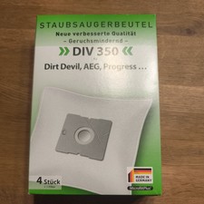 4 sacchetti aspirapolvere DIV 350 + 1 filtro AEG Progress Volta Dirt Devil Bomann