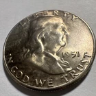 TONED 1951 Franklin Half Dollar 50C Silver 0.900 Fineness Business Strike