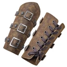 Leather Gauntlet Wristband Viking Wrist Guards Renaissance Arm Cuffs Archery ...