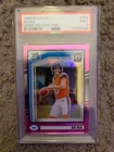 2024 Panini Donruss - Rated Rookie Bo Nix #369 Optic Preview Pink Prizm PSA 9