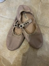 Valentino Rockstud Leather Ballerina Flat, Pink Leather