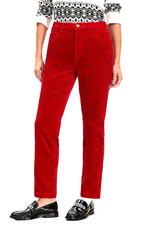 LOFT corduroy Pants women's size 27 RED curvy fit  high rise NWT new