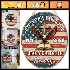 250th Anniversary Wooden Door Sign - 4th of July Decoration, Patriotic Home Deco