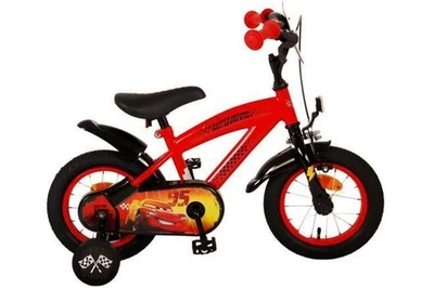 VOLARE Cars Kinderfahrrad Rot 3-4,5 Jahre Fahrrad Hand/Rücktrittbremse Stützräder