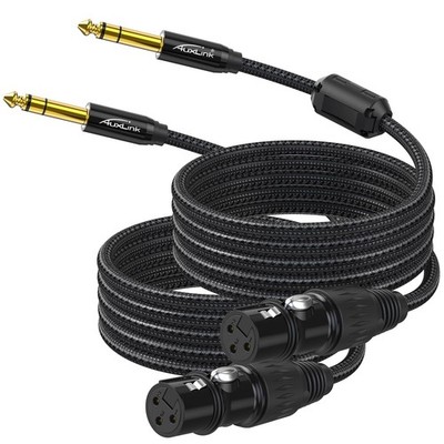 XLR to 1/4 Quarter Inch to XLR Female Cable 25ft 2Packs TRS to