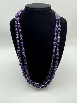 Jay King 925 Sterlingsilber 24''-26,5'' lila Amethyst 2 Strang Halskette LESEN