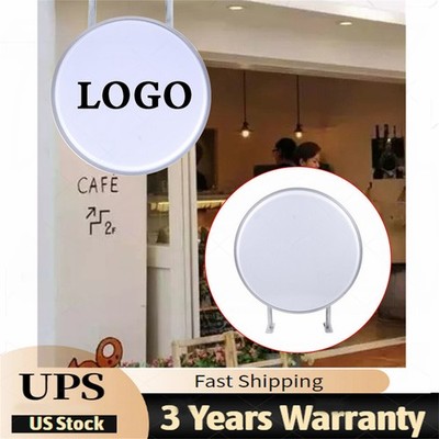 20'' LED Double Sided Round Light Box Outdoor Sign Advertising Projecting Light！