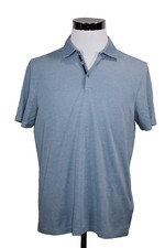 Ted Baker London Men's Short Sleeves Quarter Button Polo Shirt Blue Size 4