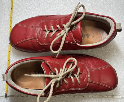 Birkenstock Footprints Chesterfield sneakers, red leather, EU 40, US W 9 M 7