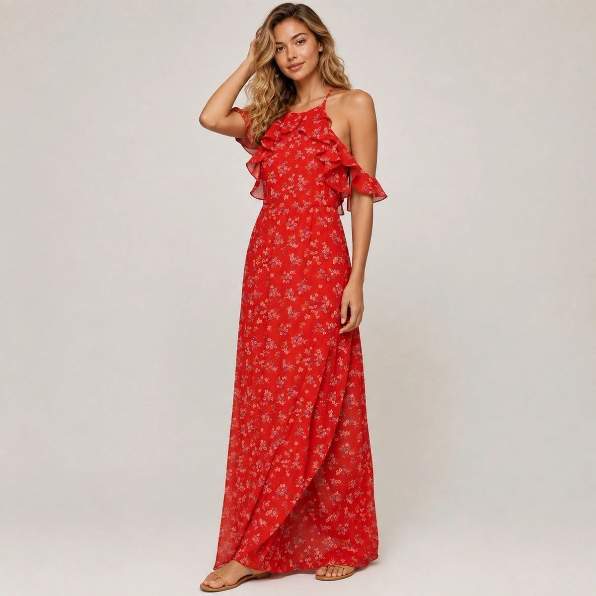 bcbg red halter dress 25+ BCBGMAXAZRIA Dresses for Women for sale neckline_Thick Straps