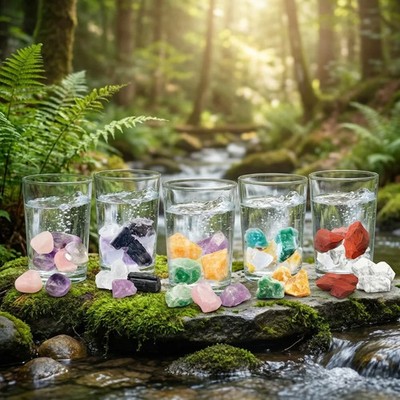 Wasserstein Set Bundle aus 5 Produkten | Premium Kristalle für Trinkwasser