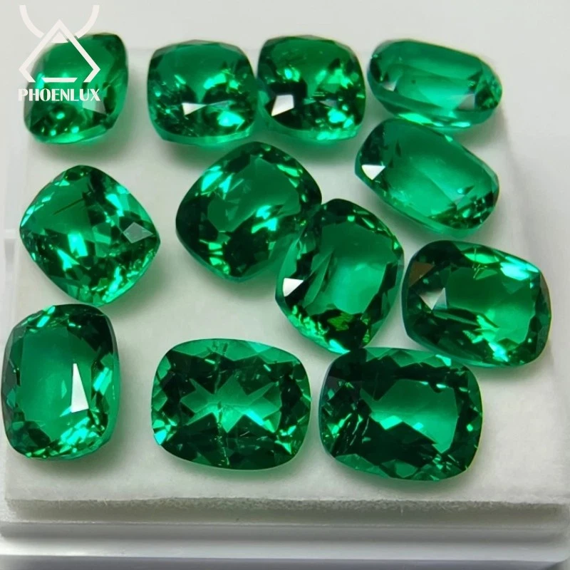 Lab Grown Colombia Emerald Rectangle Cushion Cut Gemstone For Jewelry Setting - Image 2 of 4