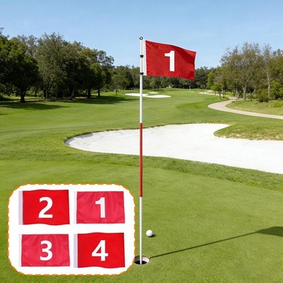 Karierte Golfflagge, Nummeriert, Tragbar, Standardrot, für Driving Ranges,