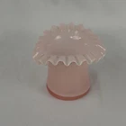 Vtg. 1940’s Fenton Hat Vase, Rose Overlay Crimped 3.25”