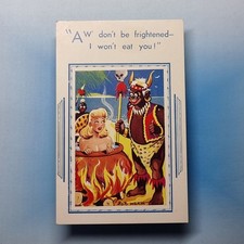 Comic Postkarte um 1960 blonde Brüste Kochtopf frisst dich nicht Bob Wilkin
