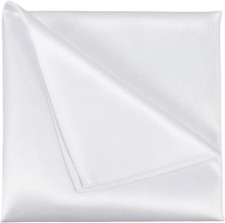 Satin Pocket Square For Men White Silk Pocket Squares For Men Tuxedo, Solid Colo