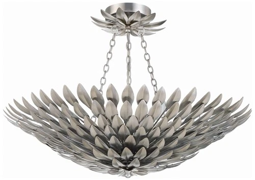 Crystorama Broche 24" Wide Antique Silver Ceiling Light - Picture 2 of 6
