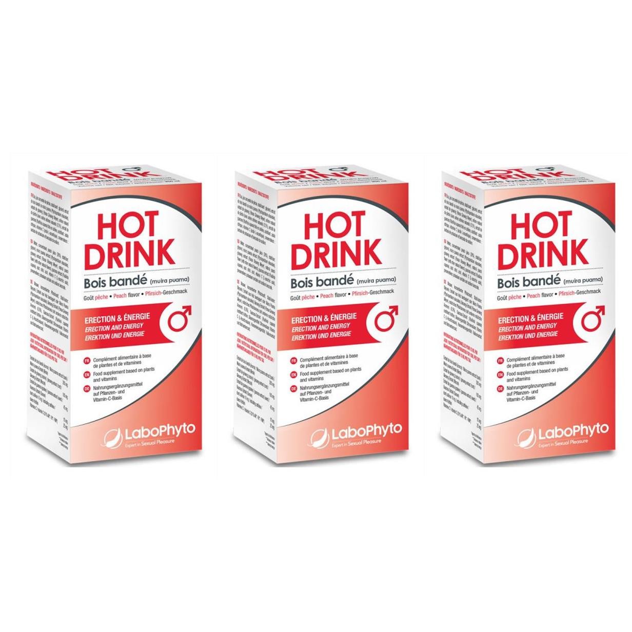 Boisson aphrodisiaque homme Labophyto Lot de 3 bouteilles de 250ml pour la vitalité