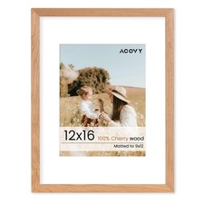 12x16 Picture Frame, Solid Wood Cherry Wood 12 x 16 Photo Frame, 12"x16" Wood...