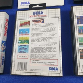 Master System SONIC THE HEDGEHOG x3 Games 1 + 2 + Chaos PAL (Works in US)