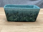 Vintage Hull USA F 17 Green/Blue Glaze Daisy Pattern